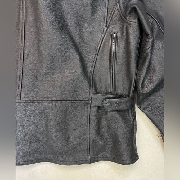 Fieldsheer Deuce Motorcycle Leather Jacket Men Size 48 Black - Picture 6 of 11